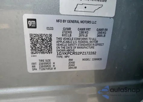 2023 Cadillac Xt6 Premium Luxury из США, поврежденный, VIN 1GYKPCRS2PZ172282